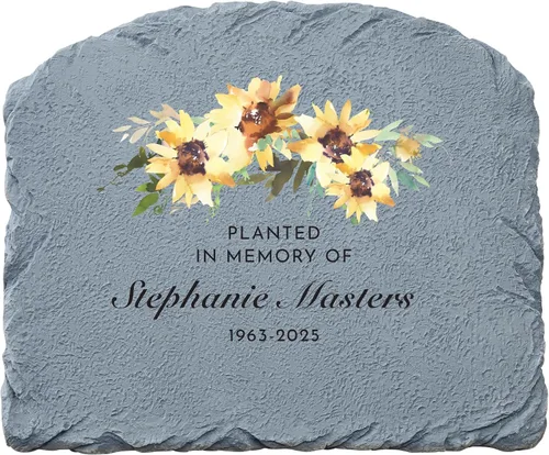 Vista 15 de Let's Make Memories Piedra conmemorativa personalizada para jardín, condolencias, pérdida de un ser querido, marcador de tumba, condolencias