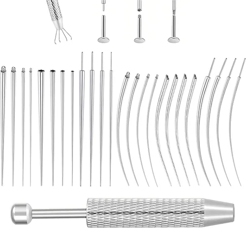Vista 12 de Uni-J Herramienta de perforación de bola cónica para cambiar joyas, 14G, 16G, 18G, 20G, sin rosca, rosca interna, kit de estiramiento de rosca