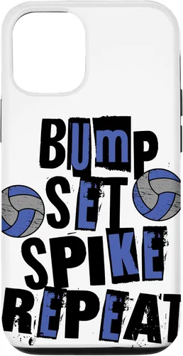 Vista 4 de iPhone XR Parents Girls Volleyball Bump Set Spike Repeat Blue & Black Case