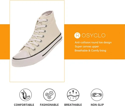Vista 2 de rosyclo Tenis de lona para mujer, con cordones, clásicos, casuales, para caminar