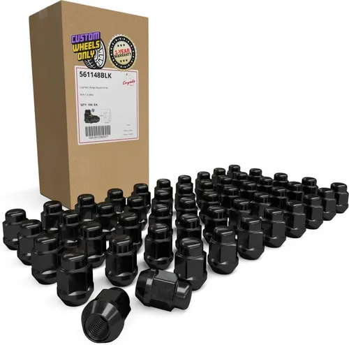 Vista 26 de Wheel Accessories Parts 20 piezas de tuercas de llanta M14x1.5, rosca de 14x1.5, tuerca de seguridad tipo bellota, 1.4" de largo, negras Negro