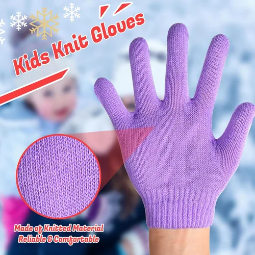 Vista 5 de Handepo Guantes para niños a granel de invierno de punto colorido elástico dedo completo guantes cálidos para personas sin hogar regalos de fiesta