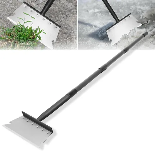 Vista 8 de Raspador de Pala Plana para Jardín, Pala Multifuncional de Limpieza de Jardín con Mango Largo de 59 Pulgadas, Raspador de Piso Resistente