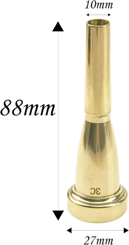 Vista 6 de Boquilla de trompeta chapada en oro de metal compatible con piezas de accesorios de trompeta (3C)