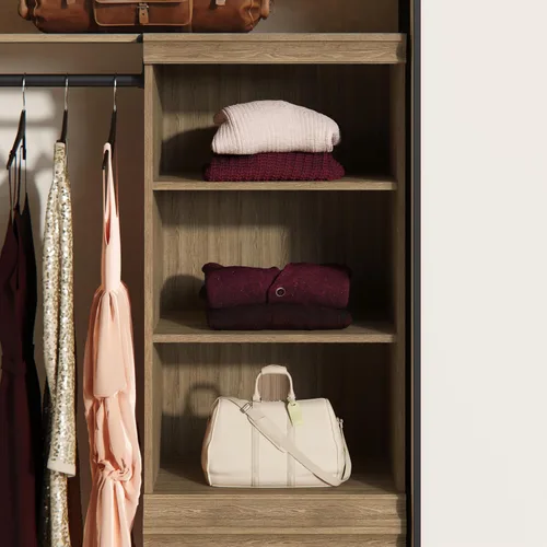 Vista 2 de ClosetMaid - Unidad de almacenamiento modular apilable de 3 estantes, color arena