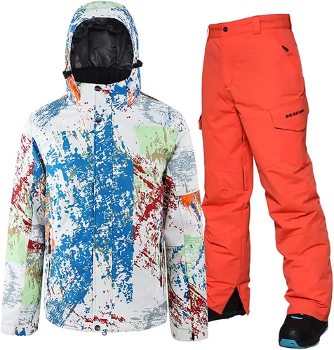 Vista 8 de HOTIAN Mens Ski Jackets Waterproof Snowsuits Insulated Outdoor Winter Coats
