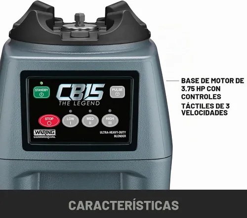 Vista 4 de Waring Licuadora de alimentos de un galón con teclado electrónico y tarro de copoliéster