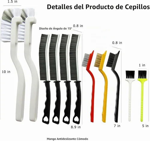 Vista 5 de CRAFNEW - 11 cepillos de limpieza de hendiduras, herramientas de limpieza para pequeñas grietas