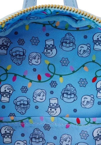 Vista 4 de Loungefly Disney Pixar Up House - Mini mochila con luz navideña, Azul, Moderno