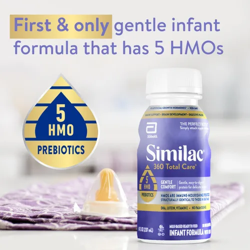 Vista 3 de Similac 360 Total Care Gentle Comfort RTF, 8 onzas, 6 botellas