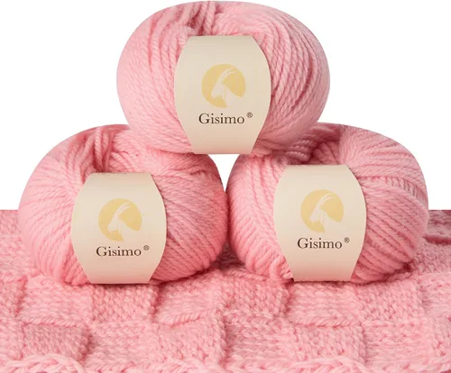 Vista 52 de 100% lana de merino para tejer, 3 capas de lana lujosa y suave para tejer a mano y ganchillo (ámbar, 1 bola)