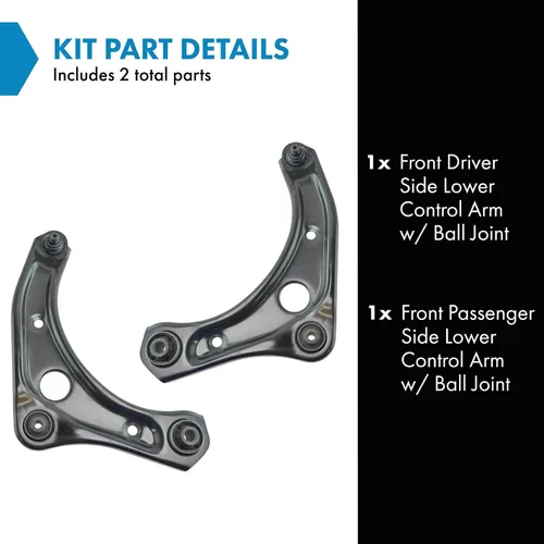 Vista 396 de Conjunto de Brazo de Control Inferior Delantero y Junta Esférica TRQ para Lado del Conductor y del Pasajero 2 Piezas Compatible con Ford Mustang GT