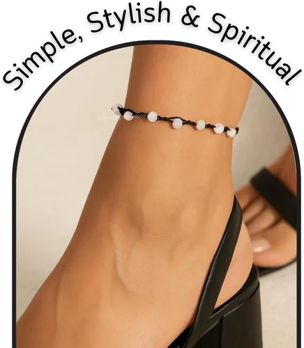 Vista 202 de Amazing Gemstone Crystal Anklet Ankle Bracelets for Women - Waterproof Beaded Healing Crystal Anklets, Plus Size Chakra Gemstone Bead Anklet