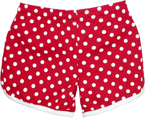 Vista 2 de Disney Junior - Pantalón corto de Minnie Mouse para mujer, diseño de lunares rojos, Rojo