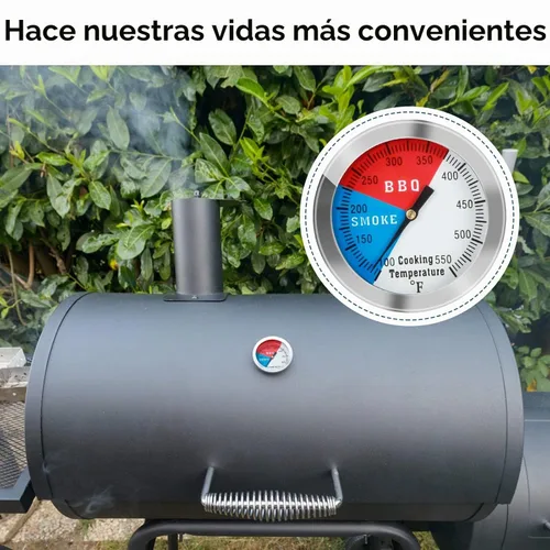 Vista 7 de Termómetro para barbacoa, medidor de temperatura, parrilla de carbón de acero inoxidable de 2 pulgadas, para ahumar, indicador de temperatura
