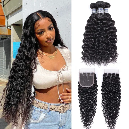 Vista 15 de Extensiones de cabello humano virgen brasileño ondulado de 10, 12, 14 pulgadas, sin procesar, mojado y ondulado, 3 paquetes de extensiones