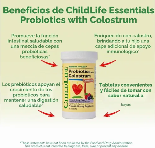 Vista 5 de CHILDLIFE ESSENTIALS ChildBiotics con calostro, 92 comprimidos