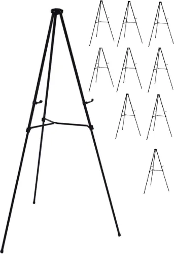 Vista 13 de Caballete de visualización telescópico de aluminio ligero, 70 pulgadas, negro