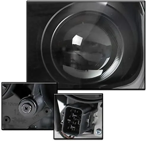 Vista 3 de Faros delanteros de proyector negro LED para Subaru Impreza 2006-2007