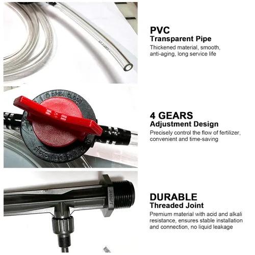 Vista 5 de Kit de inyector de fertilizante Venturi de riego - Inyectores mezcladores de 3/4 pulgadas para sistema de tubo de agua de agricultura de jardín