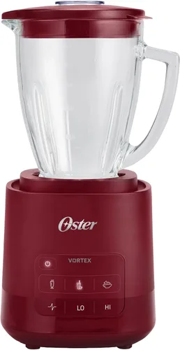 Vista 2 de Oster Vortex - Licuadora de vidrio, cuchillas reversibles de acero, 800 Garnet Red
