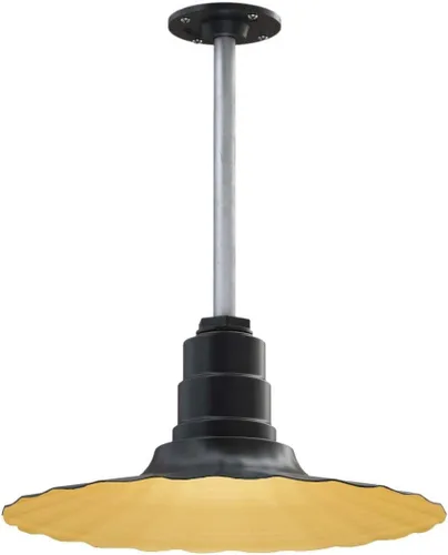 Vista 63 de Steel Lighting Co. Colgante Eagle Rock Lámpara montada en el techo Onda radial de 16 pulgadas vástago de 12 pulgadas Acero resistente