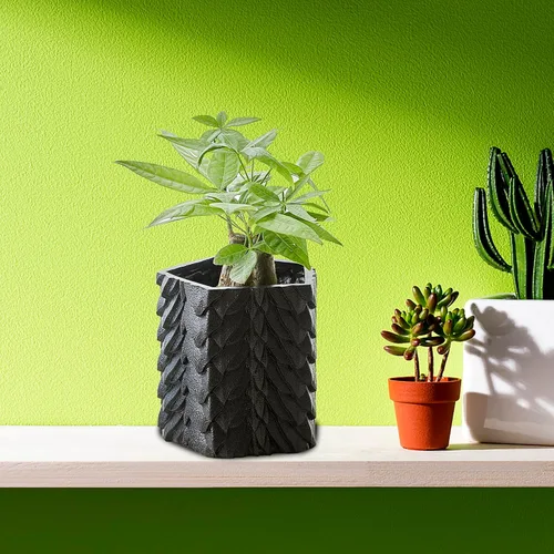 Vista 4 de GUTE Dragon Scales - Maceta y decantador – GOT, Fantasy I Plant and I Know Things – Jarrón de flores color mármol negro de 6 pulgadas – Dragón