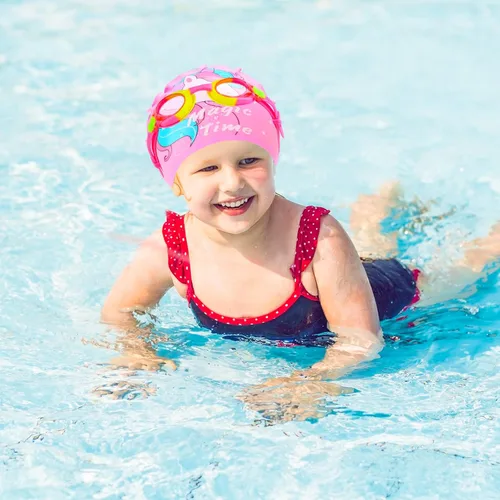 Vista 7 de Gorros de natación para niñas, gorro de natación de silicona para niños pequeños, gorros de natación duraderos y cómodos para niñas