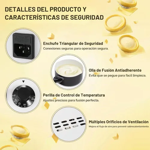 Vista 3 de 80W - Olla eléctrica de chocolate Máquina de temple dual