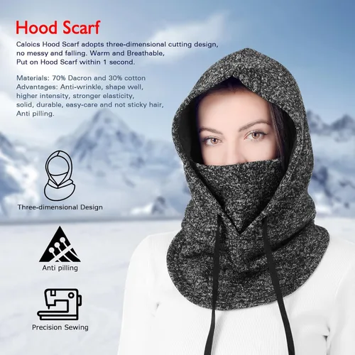 Vista 2 de C CALOICS Máscara de esquí de invierno pasamontañas para clima frío resistente al viento máscara facial para hombres y mujeres esquí lancha de nieve