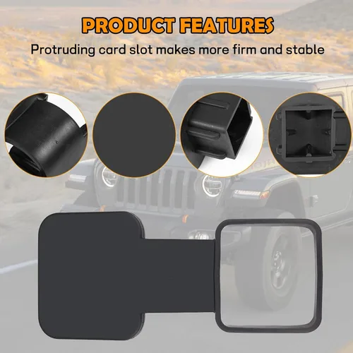 Vista 3 de 1 funda protectora para enchufe de parada cuadrada de automóvil, cubierta de remolque de etileno propileno de 2 pulgadas, cubierta de enganche