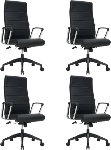 Vista 16 de LeisureMod Hilton Leather Executive Office Chair, Adjustable Height Negro