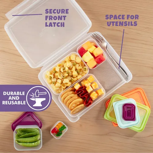 Vista 6 de BENTOLOGY - Lonchera Bento a prueba de fugas con 5 recipientes extraíbles - Fruta/Multicolor