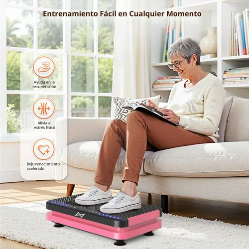 Vista 6 de AXV Vibration Plate Exercise Machine Fitness Platform Body Vibrating Board ARK.ROSA