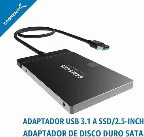 Vista 5 de SABRENT Cable adaptador USB 3.1 a 2.5 pulgadas SATA SSD/disco duro, UASP