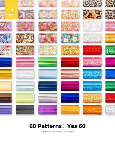 Vista 2 de BURANO Gel de pegamento para arte de uñas, 0.5 onzas líquidas, 2 botellas con 60 calcomanías de láminas, diseño de uñas, arte de transferencia