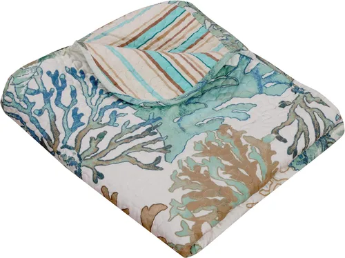 Vista 2 de Barefoot Bungalow GL-1810ATHR Atlantis - Manta de 50 x 60 pulgadas, color jade