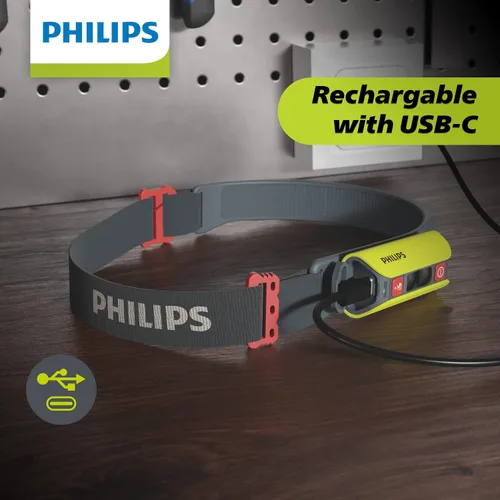 Vista 6 de Philips Xperion 6000 LED faro luz de trabajo, linterna profesional de 300 lúmenes con luz de inundación difusa y foco giratorio para mecánicos