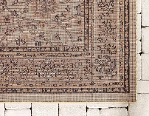 Vista 9 de Unique Loom Kashan Collection - Alfombra tradicional con diseño floral, color negro Marfil/negro