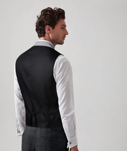 Vista 6 de HISDERN Men's Suit Vest Formal Dress Waistcoat Business Vest Casual Wedding Tuxedo With Pockets V-Neck for Suit Vests