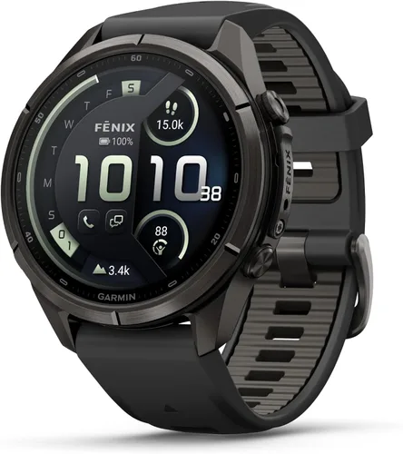 Vista 22 de Garmin fēnix® 9 Pro, titanio, 1.850 in, naranja otoño/naranja chispa