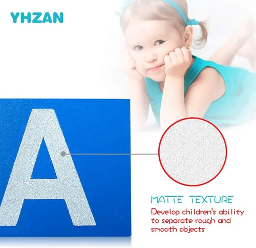 Vista 4 de Papel de lija Montessori Letra Aprender Alfabeto Tráctil Aprendizaje Phnonics Reconocimiento de Cartas Habilidades Pre-Escritura Educación