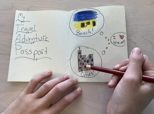 Vista 7 de Pasaportes en blanco de imitación, para proyectos escolares, recuerdos de fiestas, juguete de avión, diario de viajes, geografía, estudio social