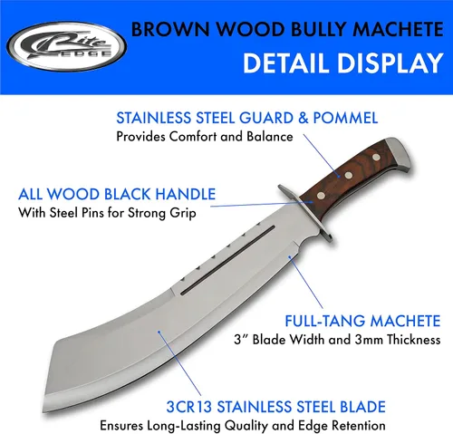 Vista 2 de SZCO Supplies Machete Bully de madera marrón de 18.25", 926948-BK