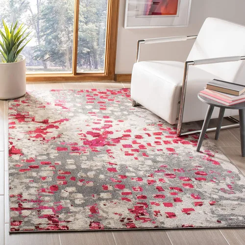 Vista 25 de SAFAVIEH Colección Madison - Alfombra de pasillo, 2'2" x 6', color fucsia y oro, diseño bohemio abstracto envejecido, no desprende pelusa y fácil