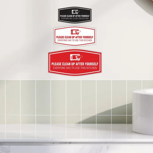 Vista 6 de Signs ByLITA Fancy Please Clean Up After Yourself Everyone Has To Use This Kitchen Sign (Negro) - Pequeño