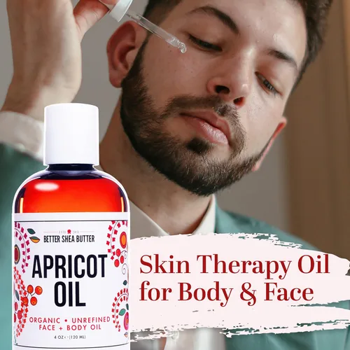 Vista 2 de Aceite de albaricoque orgánico 100% puro, prensado en frío Aceite de masaje para cuerpo y cara Aceite para pieles sensibles 4 oz por Better