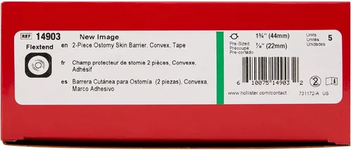 Vista 4 de FlexTend precortada, cinta adhesiva de barrera de ostomía de desgaste extendido 1.732 in brida 5 por caja 14903