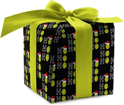 Vista 9 de Divertido papel de regalo de pickleball Ho Ho Ho, papel de regalo grueso, bola de remo de Navidad, decoración de fiestas deportivas al aire libre
