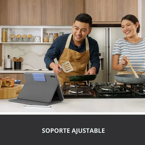 Vista 6 de Logitech Funda de teclado tipo folio resistente para iPad (10ª generación y A16) con conector inteligente y teclado duradero a prueba de derrames